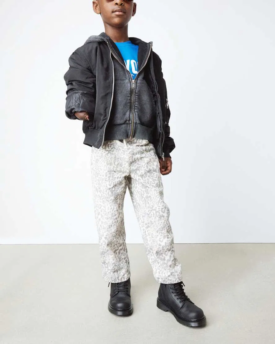 Детские ботинки Junior 1460 с подкладкой из искусственного меха Dr Martens, черный — фото 2