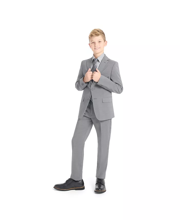 

Костюм для мальчиков Big Boys Slim Fit 2 Piece Stretch Kenneth Cole Reaction, серый