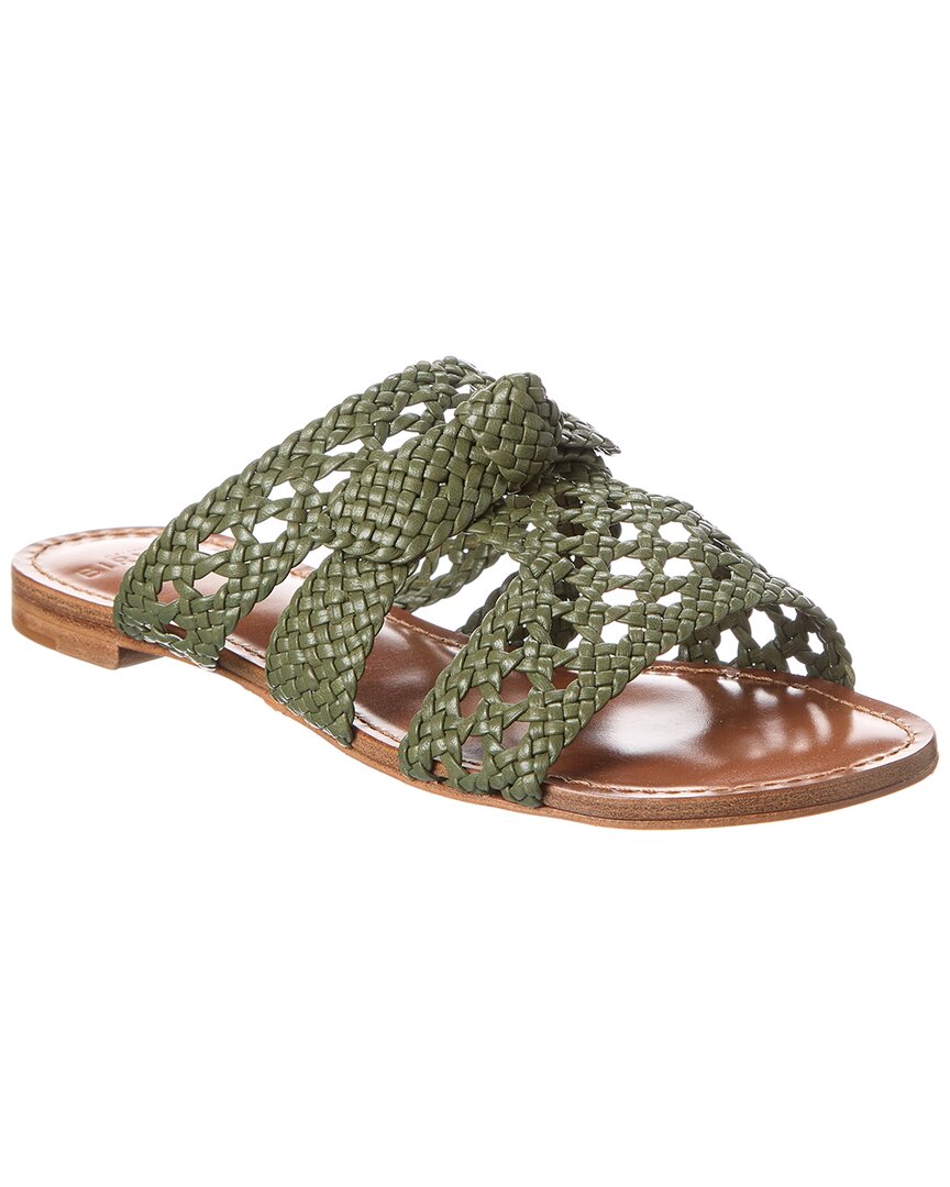 Александр Бирман Кларита Плетеные кожаные сандалии Alexandre Birman, зеленый