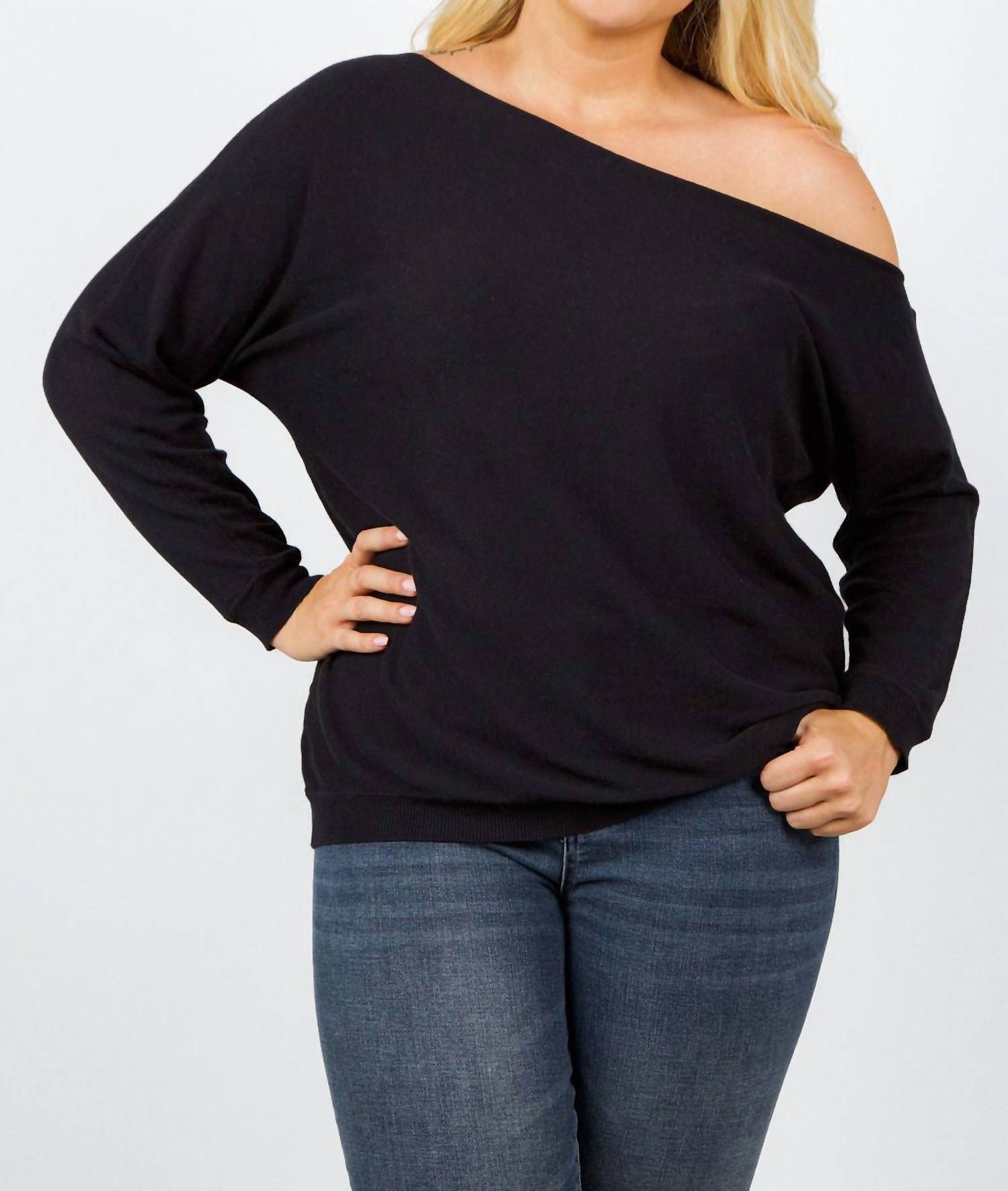 

Хлопковый кашемировый топ - Plus в цвете Navy Minnie Rose