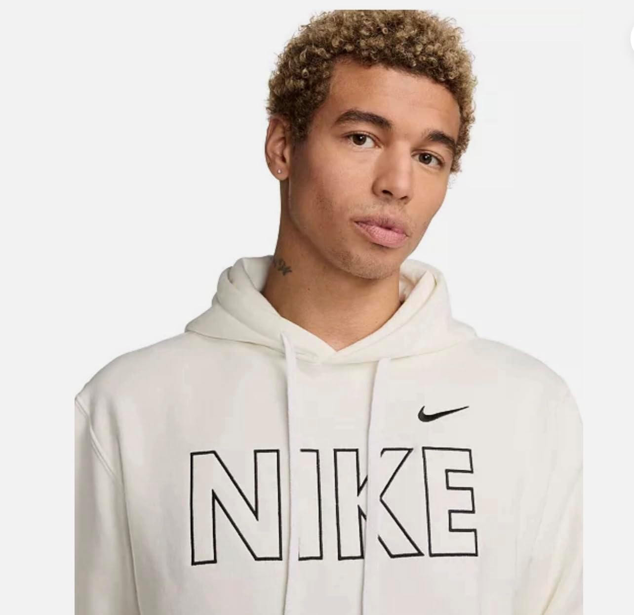 Толстовка с капюшоном Nike Sportwear Club Fleece Outline, Off White 133 — фото 2