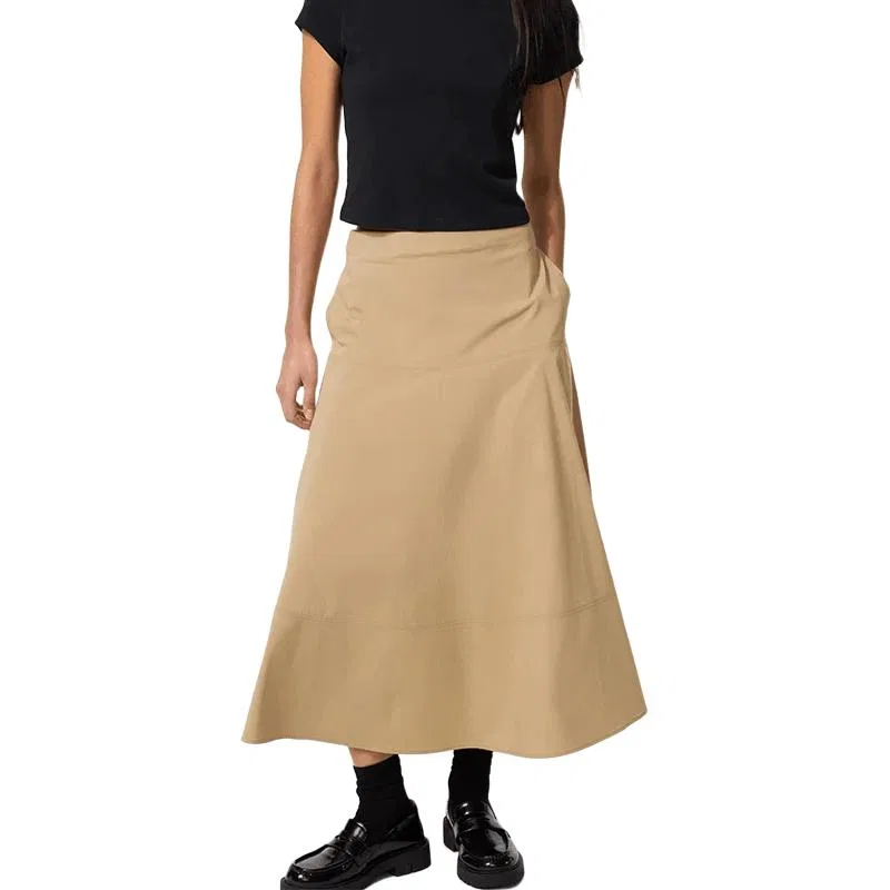 Юбка повседневная длинная женская SS26 UNIQLO, Dark Beige