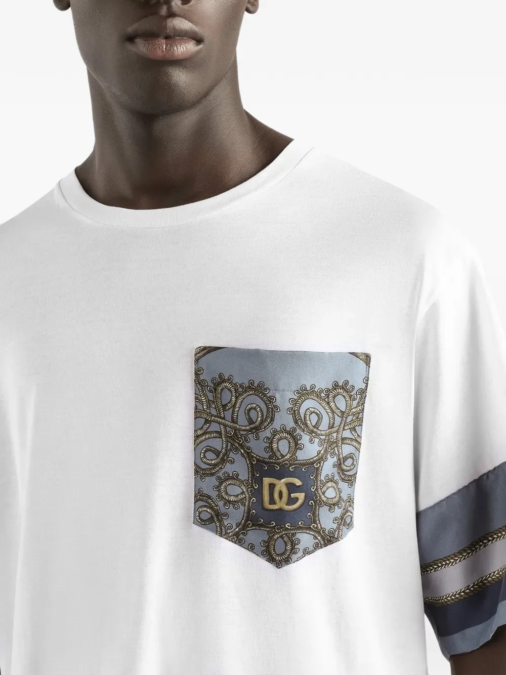 Футболка с узором DOLCE & GABBANA, белый — фото 3
