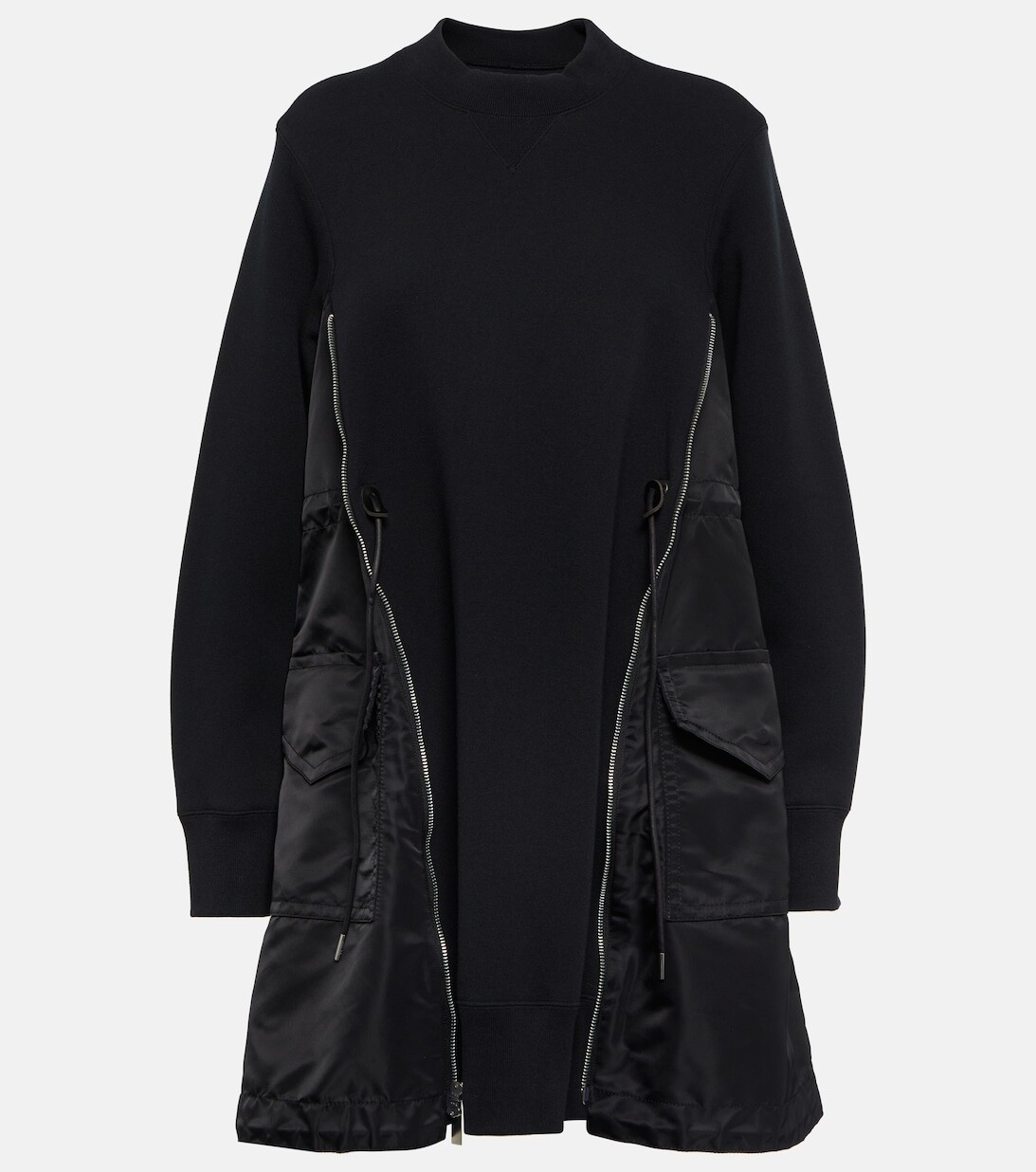 

Хлопковое мини-платье SACAI, черный