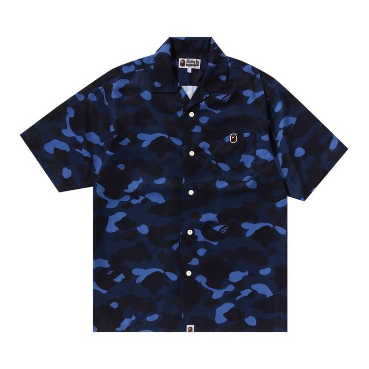 

Рубашка BAPE Color Camo Ape Head One Point Shirt, синий, Черный, Рубашка BAPE Color Camo Ape Head One Point Shirt, синий
