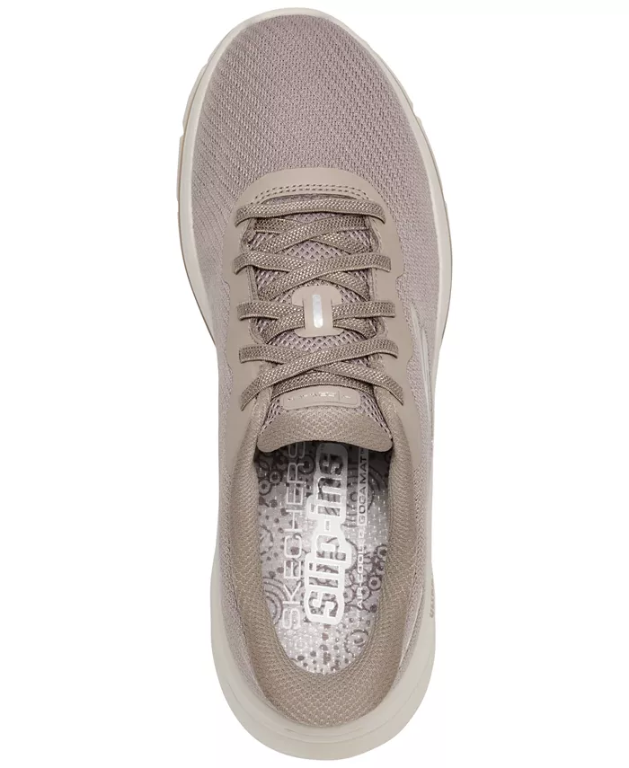 Женские слипоны: Go Walk 8 - Nadia Slip-On Walking Sneakers от Finish Line Skechers, загар/бежевый — фото 4