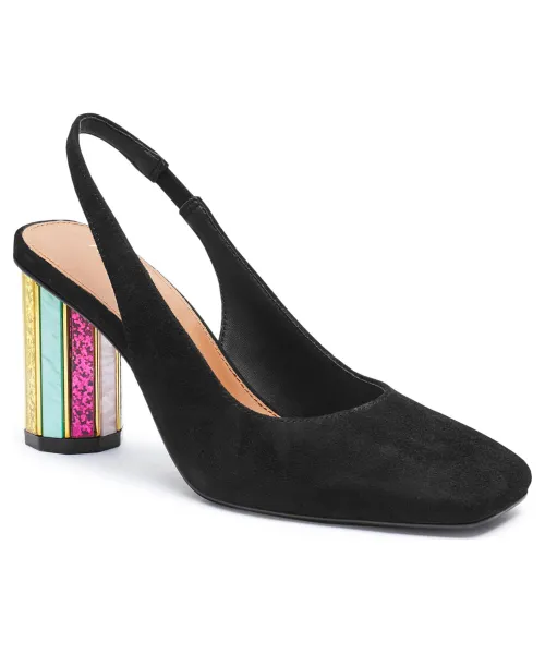 Туфли из кожи с каблуком-блоком из плексигласа толщиной 225 мм Kurt Geiger, черный