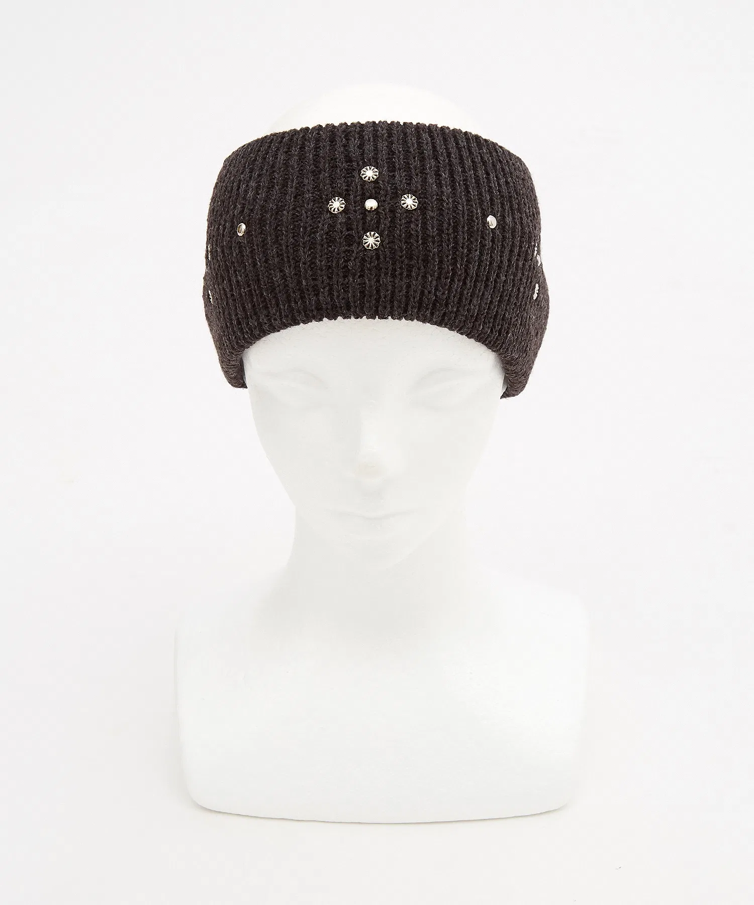 Повязка на голову An Meets Zakka Metal Stud Rib Knit Wide Headband — фото 4