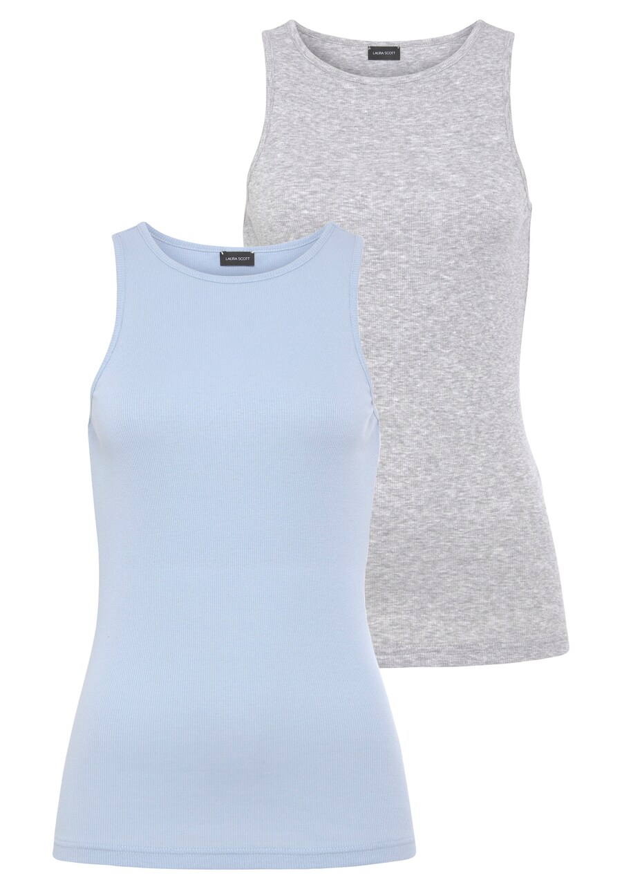 

Майка LAURA SCOTT Top, цвет light blue/mottled grey