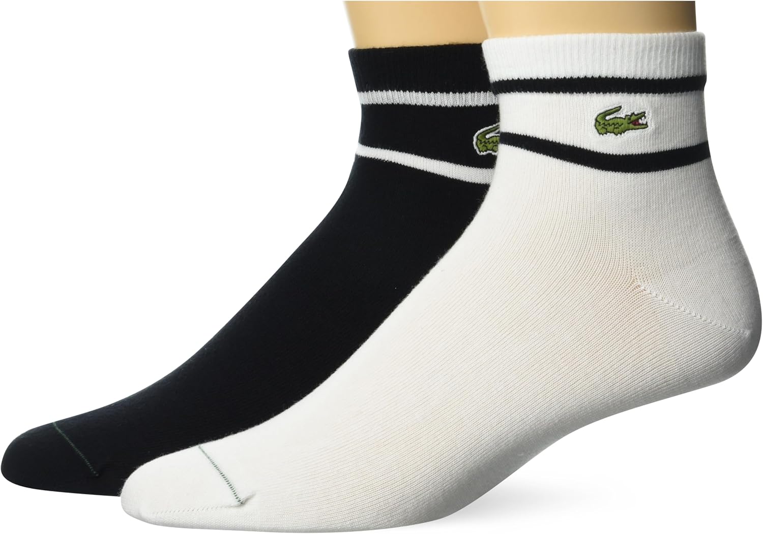

Lacoste unisex-adult 2-pack носки из смеси органического хлопка, Black/White