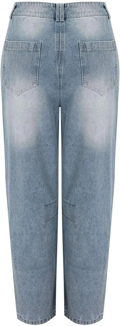 Джинсы широкие Barrel Jeans, Sky Blue — фото 3