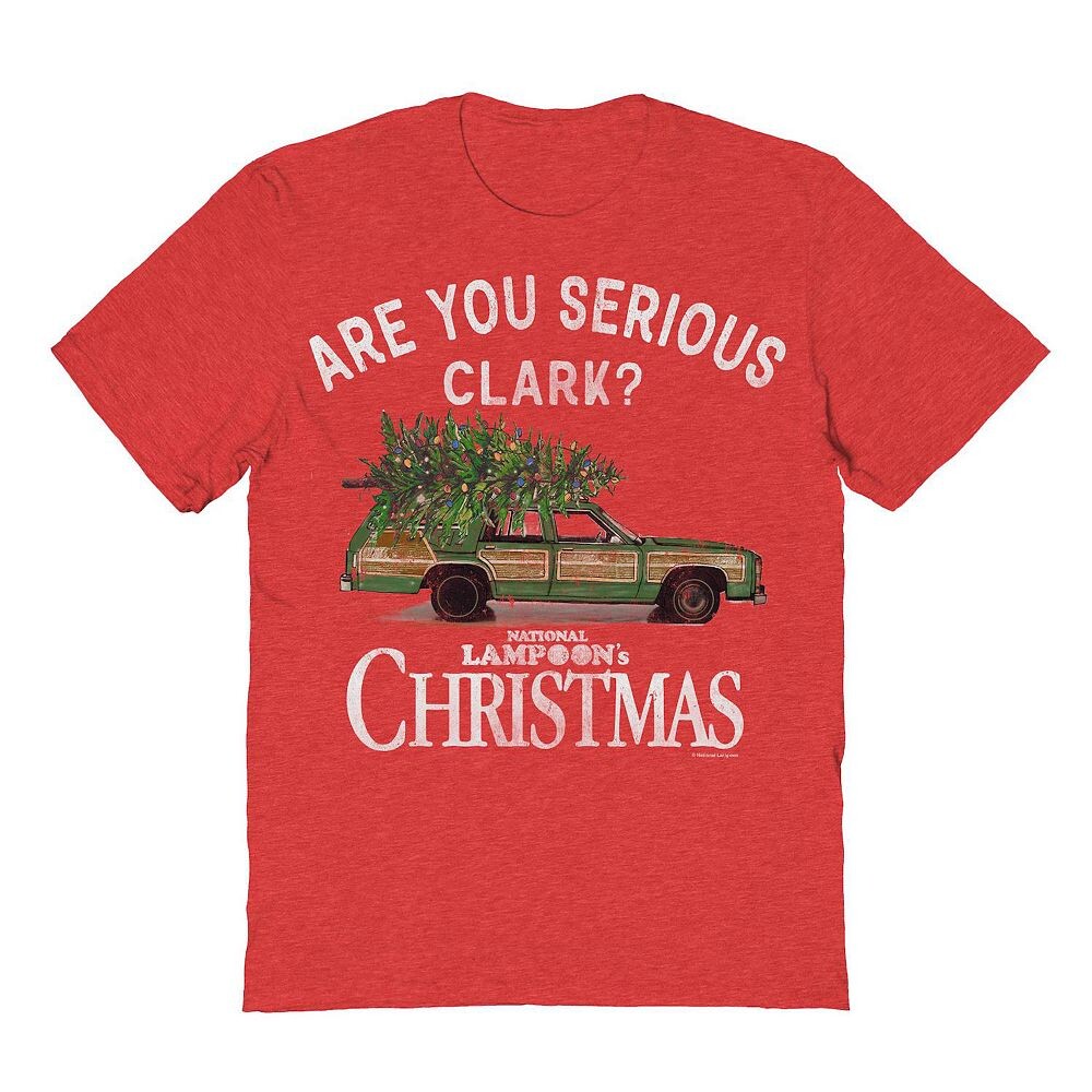 

Мужская футболка с рисунком «Are You Serious Clark National Lampoon's Christmas Vacation» Licensed Character, цвет Heather Red