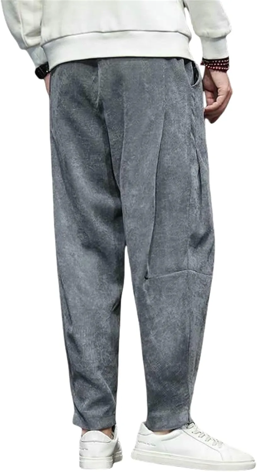 

Мужские осенние ретро китайские свободные зауженные вельветовые шаровары YEBAITOU