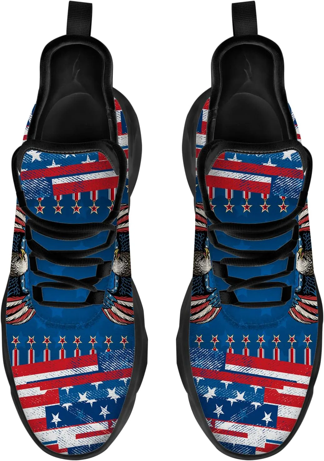 

Кроссовки Ciadoon с американским флагом для женщин и мужчин, для бега, ходьбы и тенниса, обувь на 4 июля, подарки, синий