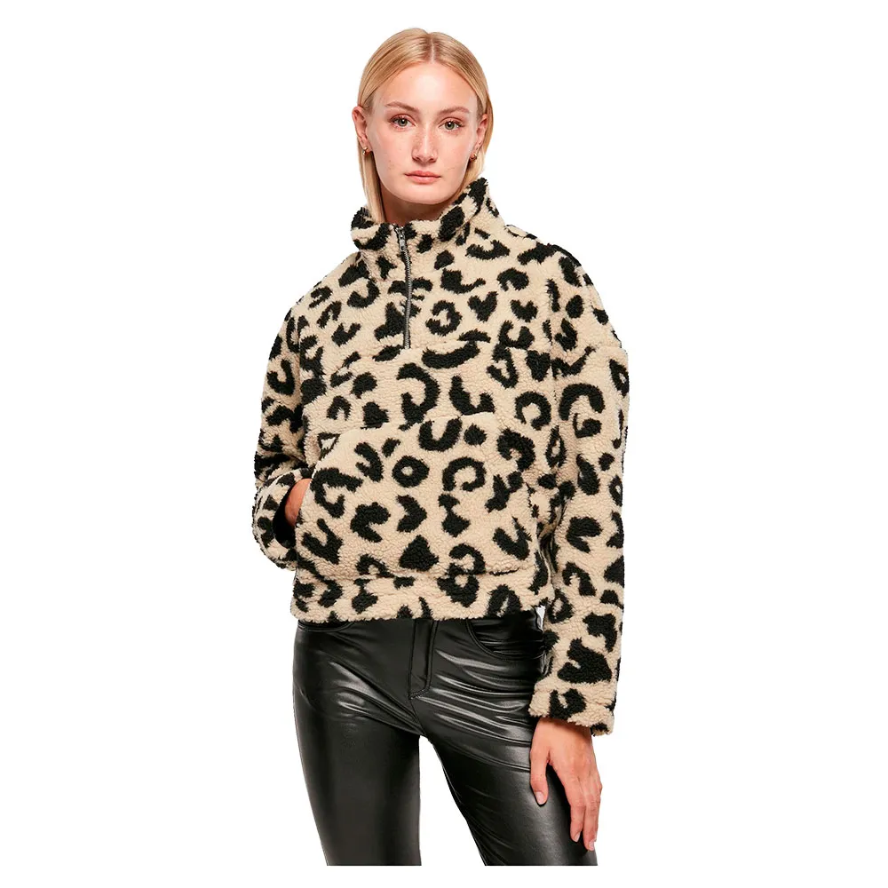 

Свитер Urban Classics AOP Sherpa half zip, бежевый