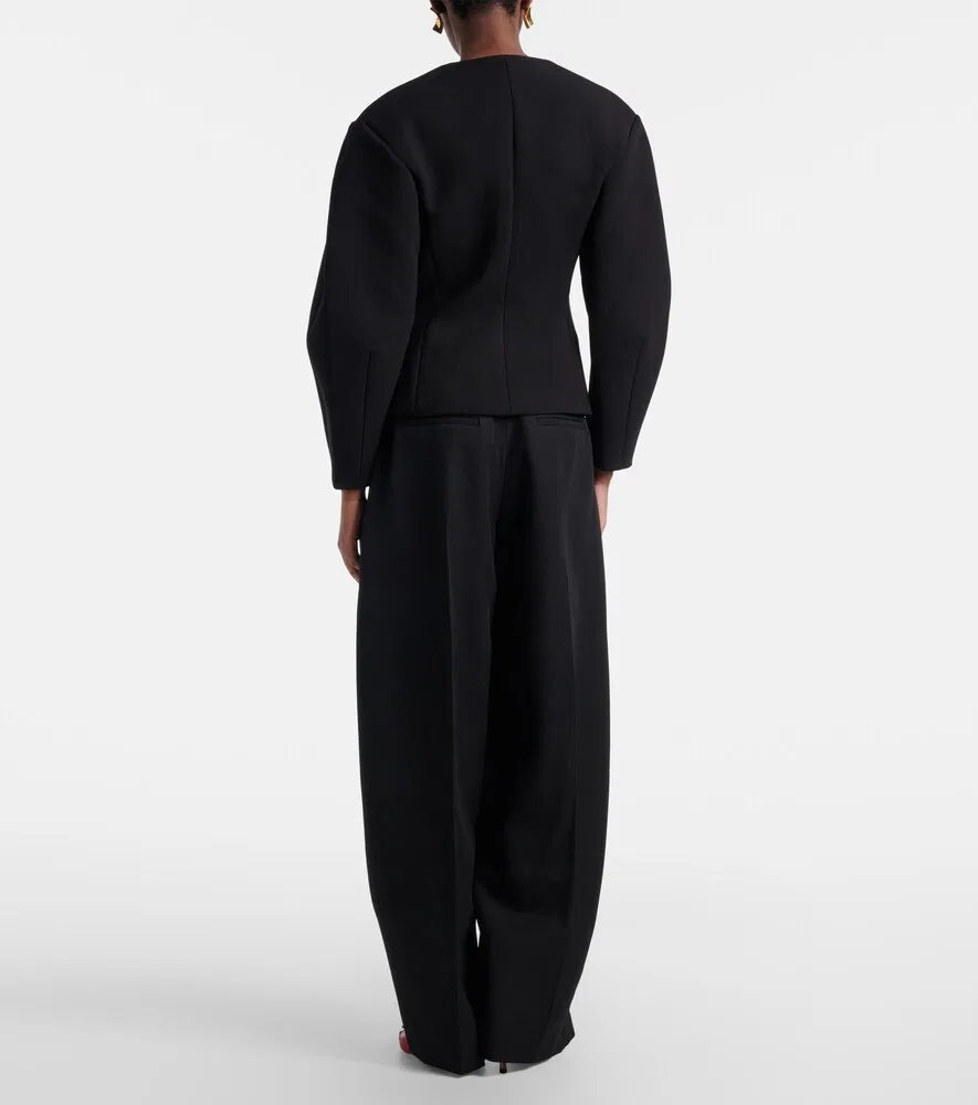 Мужские широкие брюки из натуральной шерсти Jacquemus, черный — фото 3