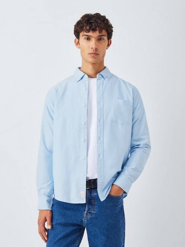 

Слим фит хлопковая оксфордская рубашка John Lewis, Blue
