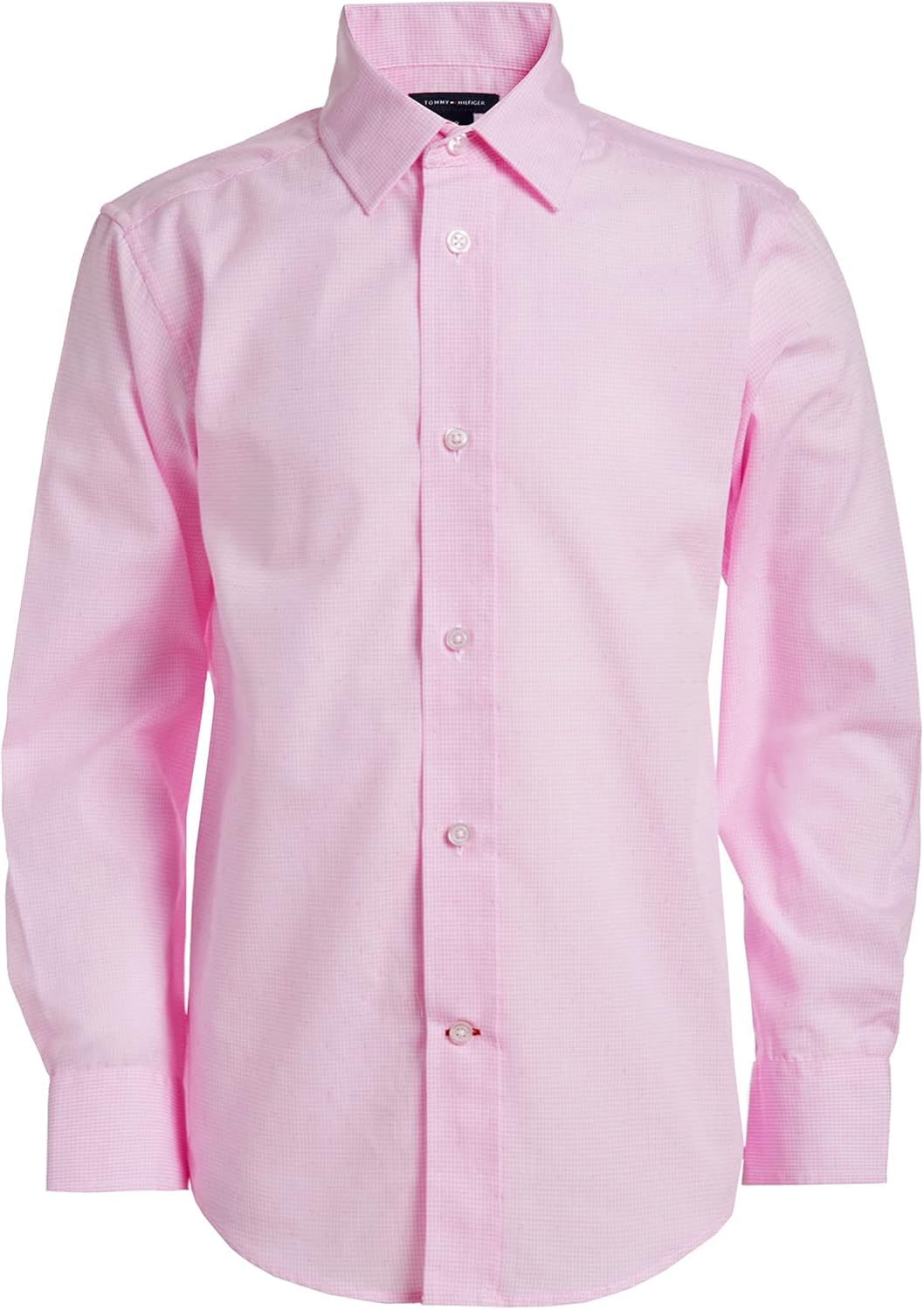 

Рубашка Tommy Hilfiger Boys с длинными рукавами, воротником, застежкой на пуговицы и манжетами, в клетку "гингем", Light Pink