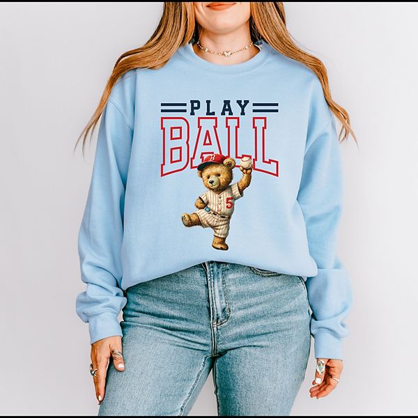 

Бейсбольный свитшот Play ball с медведем Simply Sage Market, Light Blue, Зеленый, Бейсбольный свитшот Play ball с медведем Simply Sage Market, Light Blue