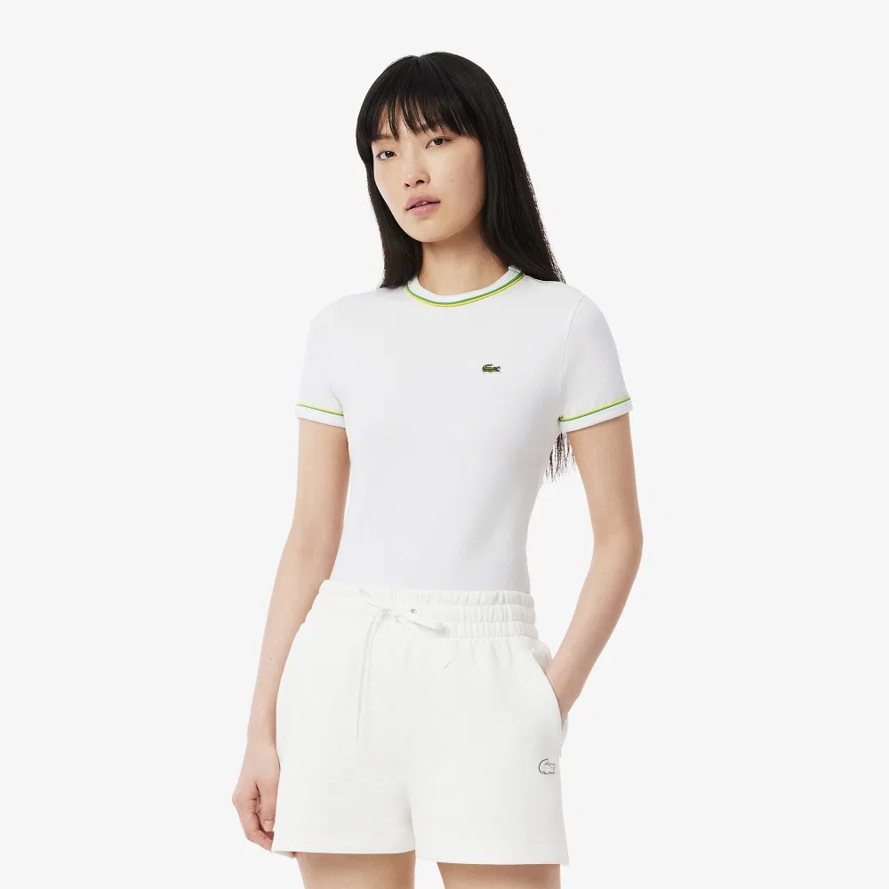 Футболка-поло Lacoste Double Piping, белая