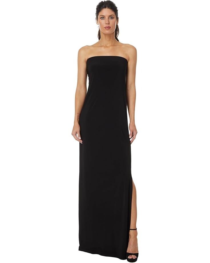 

Платье Norma Kamali Strapless Tailored Side Slit Gown, черный