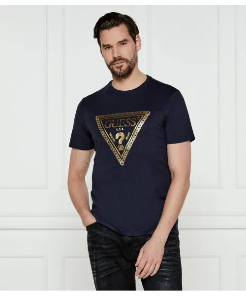 

Футболка с тремя бревнами Regular fit Guess Jeans, синий