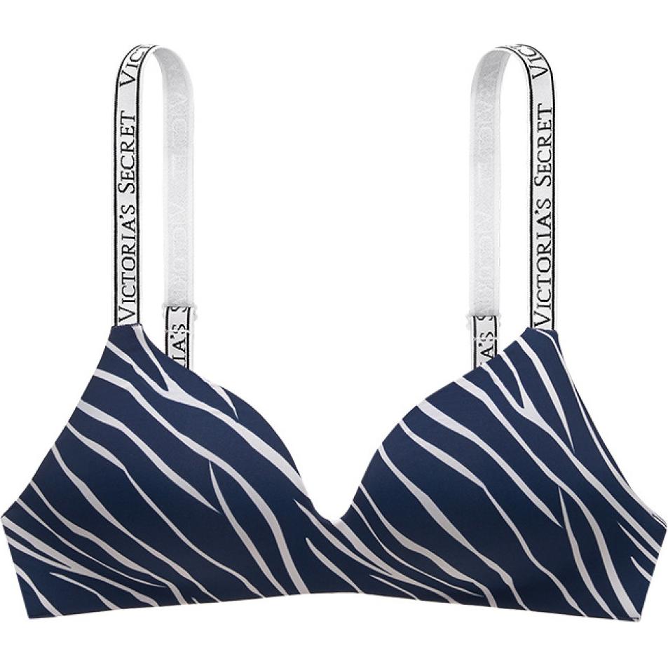 

Женский бюстгальтер Blue White Zebra Print Victoria's Secret, синий белый Zebra Print
