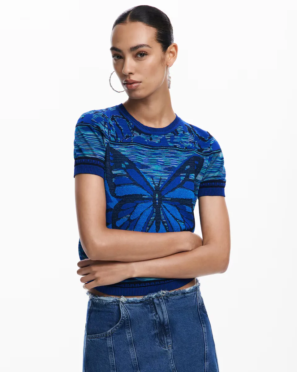 

Женская футболка вязки бабочки Desigual, синий