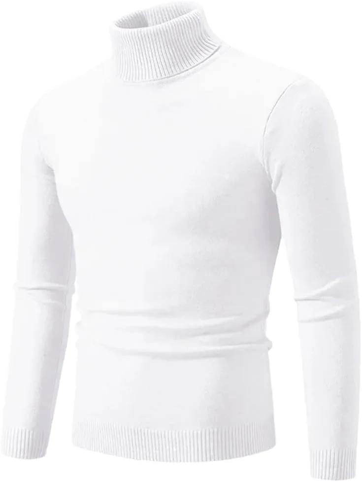 

Мужской свитер с высоким воротником, рифленый, однотонный