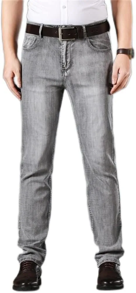 

Джинсовые брюки мужские grey casual stretch straight CGTENBS