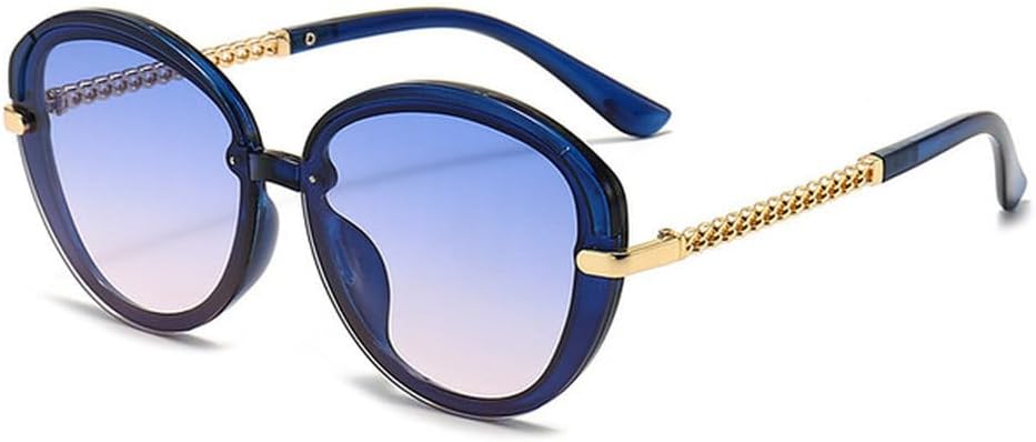 

Модные овальные солнцезащитные очки для женщин, роскошные солнцезащитные очки для мужчин, винтажные очки с градиентным переходом цвета, защита от УФ-излучения UV400, SUN1403 Generic, Blue