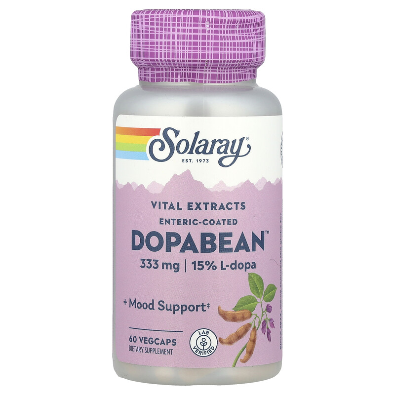 

Solaray, Vital Extracts, DopaBean , 60 растительных капсул