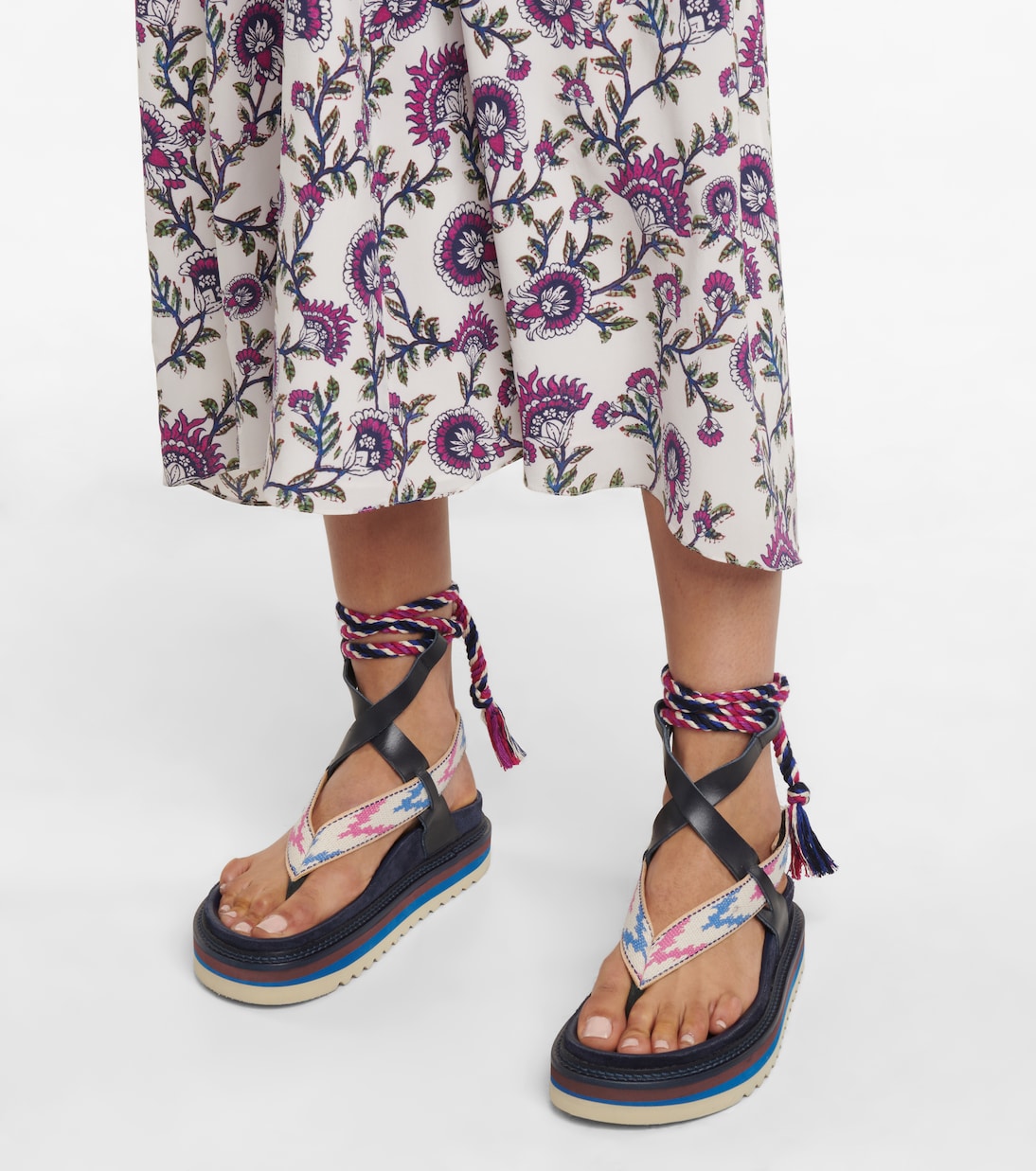 Босоножки-шлепки Edeme из кожи на платформе Isabel Marant, экрю — фото 4