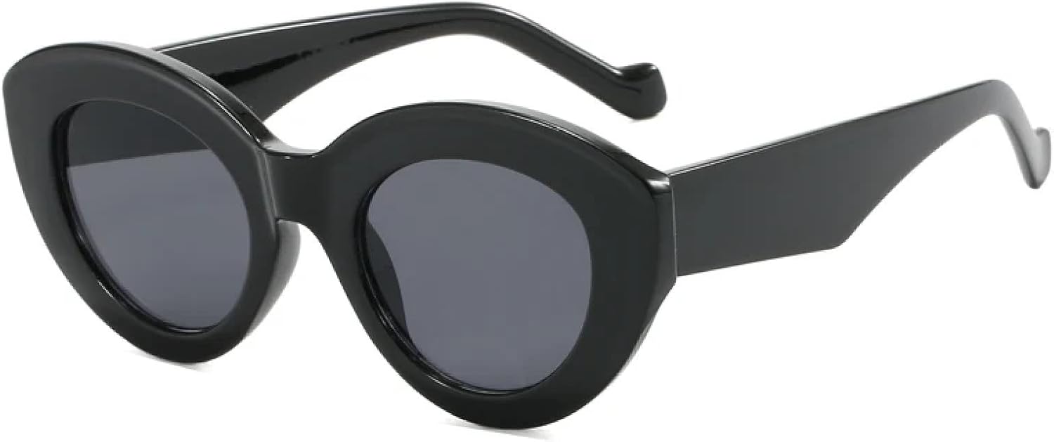 

Большие солнцезащитные очки «кошачий глаз» с градиентным переходом цвета для женщин, винтажная модная оправа для активного отдыха, защита от УФ-излучения UV400 TVTBBVV, Black Grey