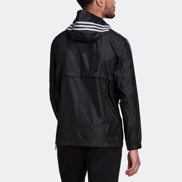 Куртка adidas M 3S Wb Stripe Logo Micro Mark Printing Sports Training Hooded Jacket Black, мультиколор — фото 3