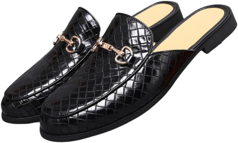 

Мужские повседневные лоферы больших размеров - коричневая искусственная кожа, круглый носок, стиль без шнуровки с регулируемой металлической пряжкой, дышащая и удобная резиновая подошва Clolinde