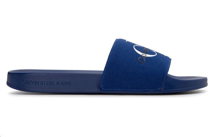 CKJ CALVIN KLEIN JEANS Слайдеры мужские синие C7I-Vinyl Blue, цвет C7I-Vinyl Blue — фото 4