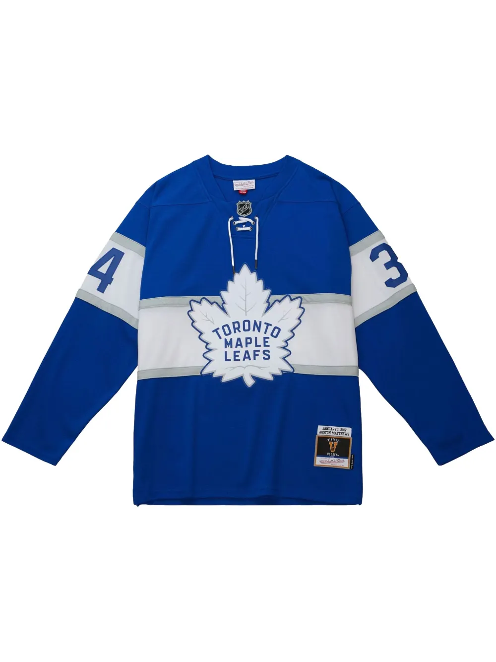 

Топ 2017 Auston Mathews Toronto Maple Leafs Mitchell & Ness, синий