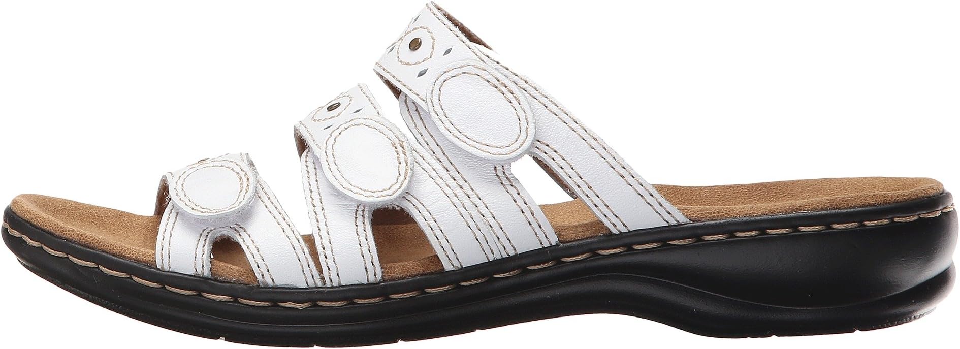 Сандалии на плоской подошве Leisa Cacti Q Clarks, белая кожа — фото 4