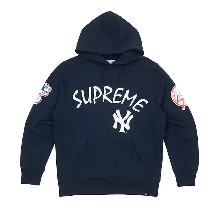 Толстовка с капюшоном Supreme Yankees, синий