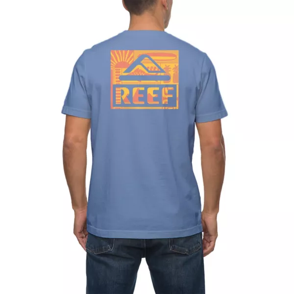 

Мужская футболка с рисунком ритма Reef, цвет steel blue