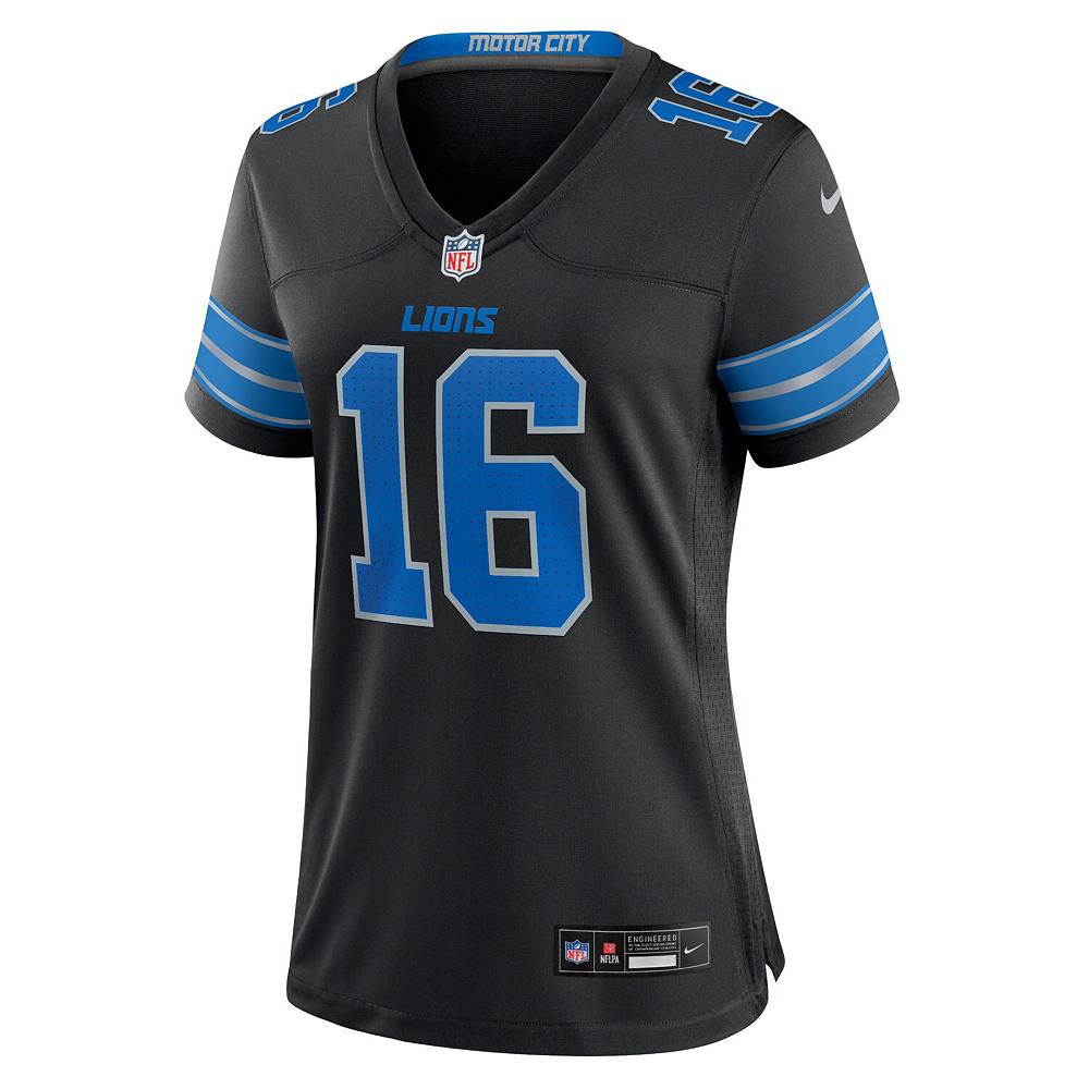 Женская черная футболка Nike Jared Goff Detroit Lions 2nd Alternate Game, цвет Lns Black — фото 3