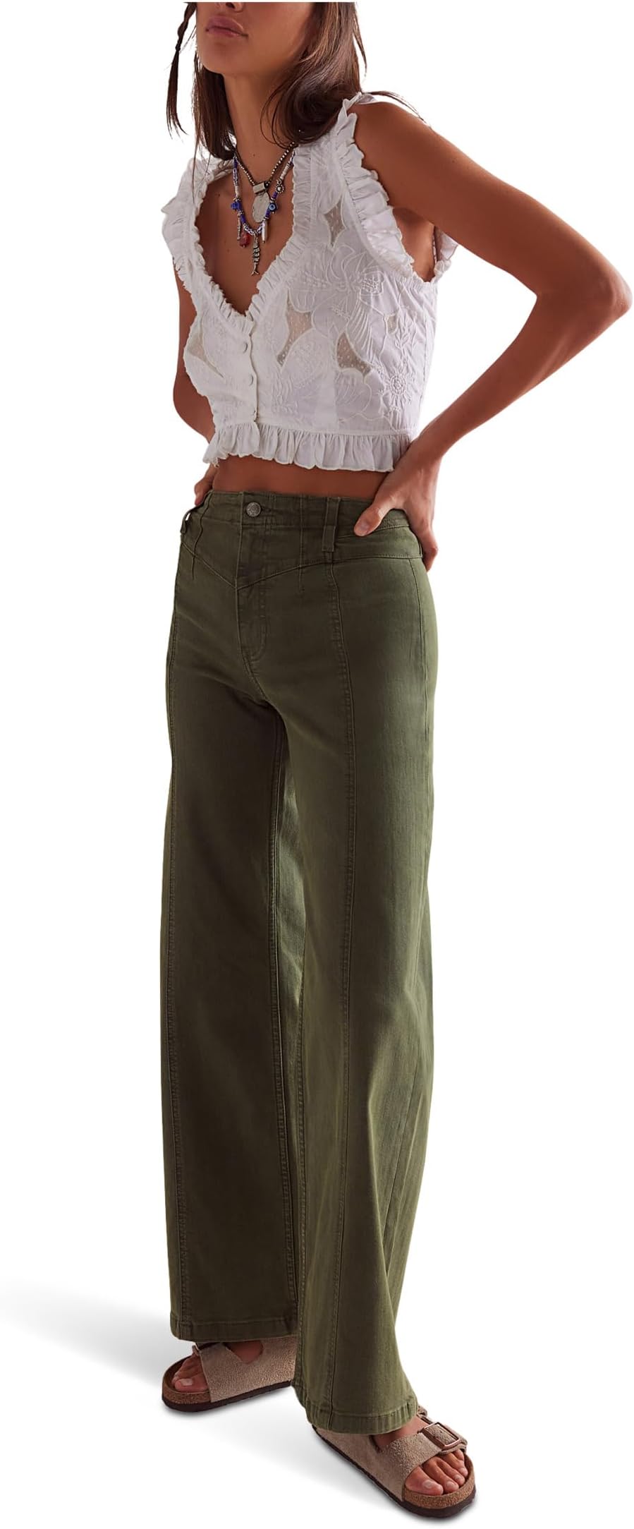 

Джинсы Free People We The Free Libre Wide-leg Jeans, цвет Thyme