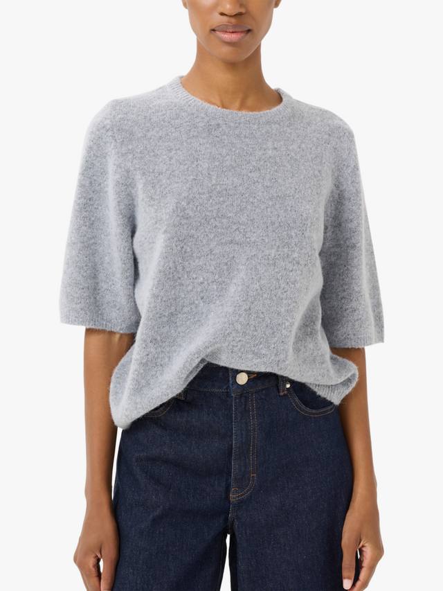 

Альфа джемпер с коротким рукавом из смесовой альпаки Gestuz, Pearl Blue Melange