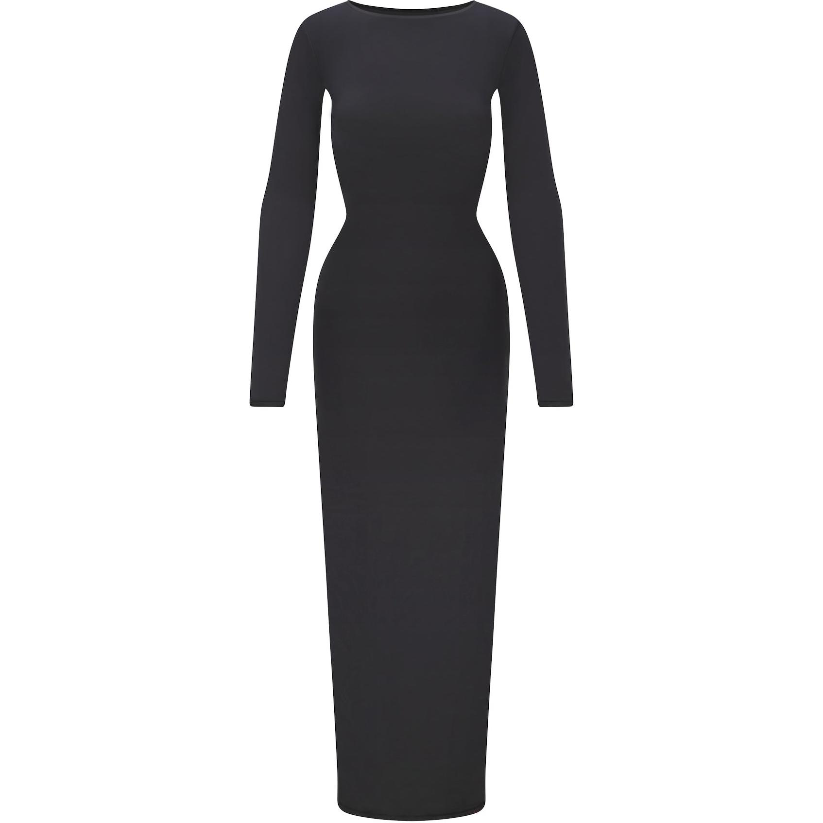 

Платье длинное с длинным рукавом FW24 FITS EVERYBODY LOW BACK LONG DRESS женское ONYX/Onyx Skims, Onyx/Onyx