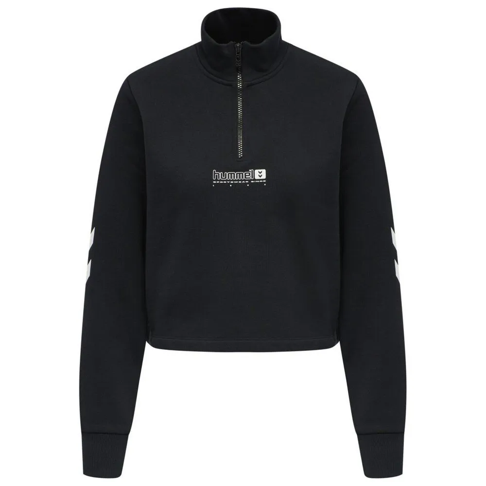 

Толстовка Hummel Legacy Nikka Cropped half zip, черный