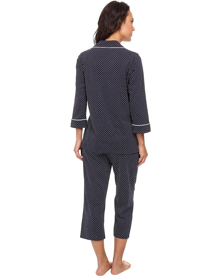 Пижама LAUREN Ralph Lauren Essentials Bingham Knits Capri, цвет Madeleine Dot Windsor Navy/White — фото 3