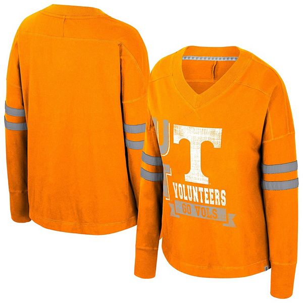 

Женская футболка Tennessee Volunteers оверсайз с V-образным вырезом и длинным рукавом Colosseum