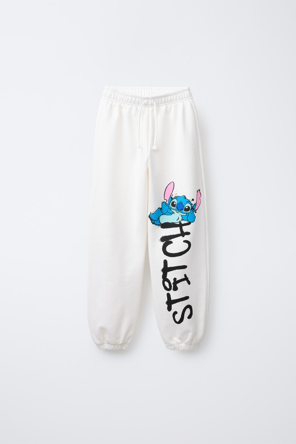 

Брюки для бега трусцой lilo & stitch disney ZARA, устрично-белый