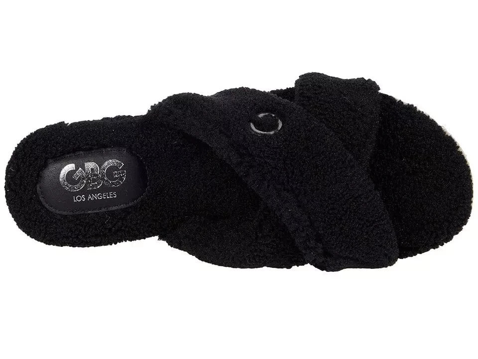 GBG Los Angeles Daphne Sandals Women's  Black Faux Fur Espadrille JOBB1396 — фото 2